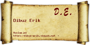 Dibuz Erik névjegykártya